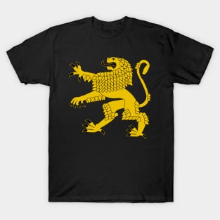 Heraldic Rampant Lion (Gold) T-Shirt